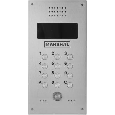 Наборная панель МАРШАЛ CD-7000-PR-V-COLOR-PAL с коммутатором К-128 и камерой, Видеокамера: есть, Тип ключевого контроллера: PR (Proxi), Размер панели: 110х220