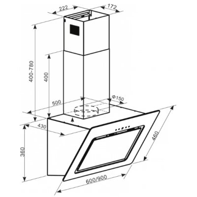 Наклонная вытяжка NA-60W