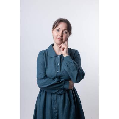 Платье женское повседневное из льна - идеальный выбор для летней легкости и комфорта, Цвет: изумрудно-зеленый, Российский размер: 46, изображение 5 от магазина Брами Маркет Платье женское повседневное из льна - идеальный выбор для летней легкости и комфорта, Цвет: изумрудно-зеленый, Российский размер: 46, изображение 5
