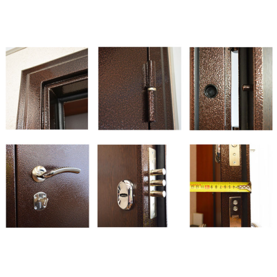 Стальная дверь "Стандарт". Заказная модель., Цвет с внутренней стороны: венге, Размер блока: 880х2050, Сторона открывания: левая (петли слева), изображение 3