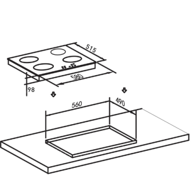 Встраиваемая варочная панель Oasis P-BST