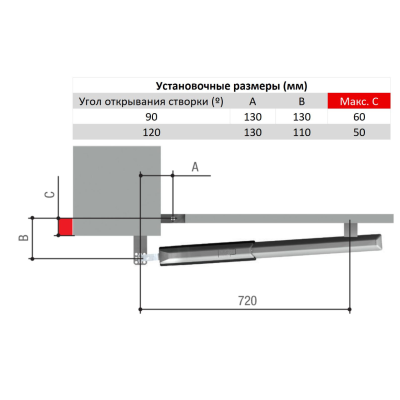 A3000A привод CAME 230 В линейный, самоблокирующийся для распашных ворот, изображение 4