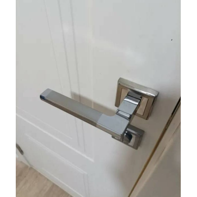 Дверная ручка RUCETTI RAP 17-S SN/CP, цвет-бел. никель/хром, изображение 8