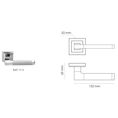 Дверная ручка RUCETTI RAP 17-S SN/CP, цвет-бел. никель/хром, изображение 7