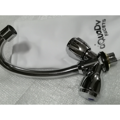 Смеситель для мойки aQuaDv, керамическая кран-букса, металлическая гайка Артикул 0031-02 с большим изливом, Варианты: смеситель 0031-02, изображение 3