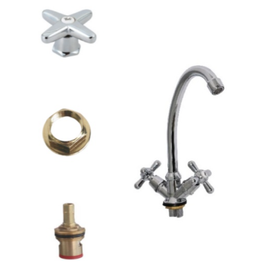 Смеситель для мойки латунь aQuaDv, керамическая кран-букса, металлическая гайка Артикул 003-01 brass, Варианты: смеситель 003-01 brass, изображение 6