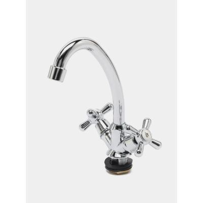 Смеситель для мойки латунь aQuaDv, керамическая кран-букса, металлическая гайка Артикул 003-02 brass, Варианты: смеситель 003-02 brass, изображение 2