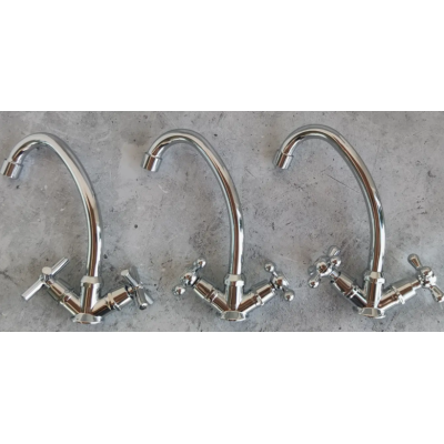 Смеситель для мойки латунь aQuaDv, керамическая кран-букса, шпиль Арт brass 002-04, Варианты: смеситель brass 002-04, изображение 4