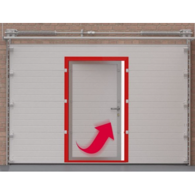 Комплект для врезки калитки в секционные ворота ZAIGER толщиной 40 мм., Цвет: серый, изображение 3