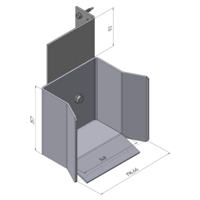 Ловитель нижний с кронштейном для балки 138х144х6 мм, DHS20540, изображение 2