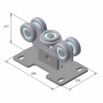 Опора роликовая для балки DOORHAN 95х88х5 облегченная, DHE100, изображение 2