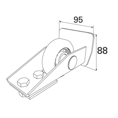 Ролик концевой в сборе для балки прокатной 95х88х5, DHS20130, изображение 2