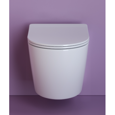 Подвесной унитаз Ceramicanova Uno Rimless CN11001 белый, безободковый, изображение 2