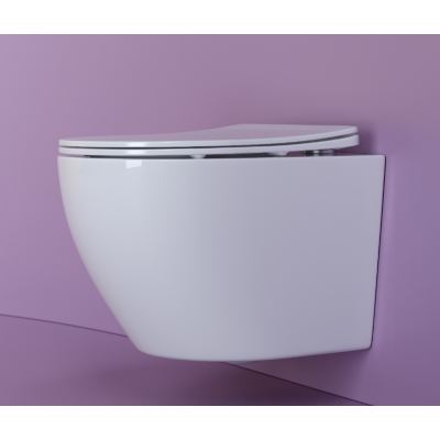 Подвесной унитаз Ceramicanova Uno Rimless CN11001 белый, безободковый, изображение 3