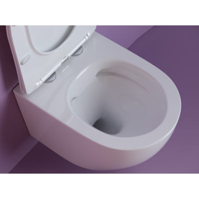 Подвесной унитаз Ceramicanova Uno Rimless CN11001 белый, безободковый, изображение 5