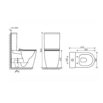 Унитаз-компакт Ceramicanova Highlight Rimless CN1802, изображение 11