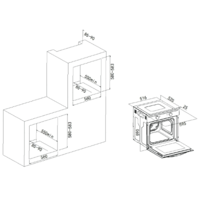 Электрический встраиваемый духовой шкаф OASIS D-MW, Варианты: Модель Oasis D-MW