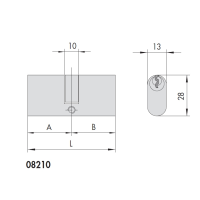 CISA 1.08210.05.0 цилиндр для замка овальный 60=30/30, изображение 5
