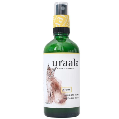 Натуральный спрей лак для фиксации волос Light URAALA 100 мл, изображение 2