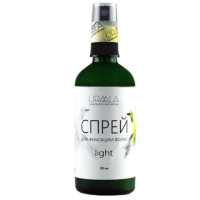Натуральный спрей лак для фиксации волос Light URAALA 100 мл
