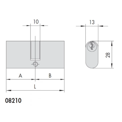 Цилиндр овальный CISA 08210.14.0 (28/45) 73 мм, изображение 5