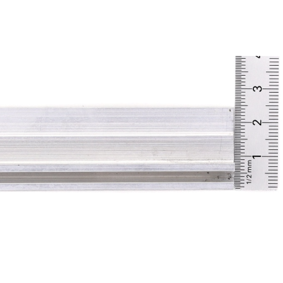 EB-1262 Профиль F-образный 2500*24,8*8,1 мм (база 5,0) материал алюминий анодированный применяется как крепеж для промышленной щетки полосовой линейной уплотнительной для откатных ворот дверей, изображение 2