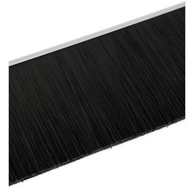 EB-1126 Щетка полосовая линейная 2500 мм (база 5) ворс высотой 95 мм PPL черный 0,25 уплотнительная промышленная для откатных ворот дверей уплотнитель от сквозняка, Высота ворса: 95, изображение 4
