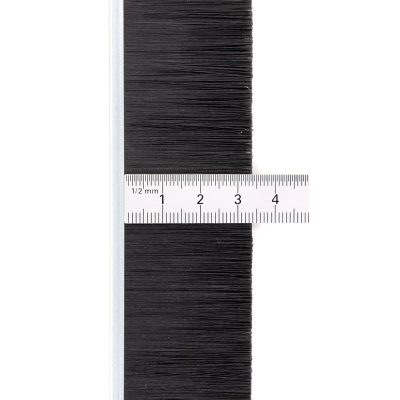 EB-1210 Щетка полосовая линейная 2500 мм (база 4) ворс высотой 34 мм PPL черный 0,20 уплотнительная промышленная для откатных ворот дверей уплотнитель от сквозняка, Высота ворса: 34, изображение 2