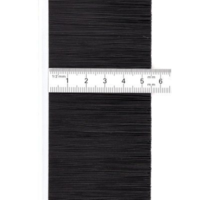 EB-1123 Щетка полосовая линейная 2500 мм (база 5) ворс высотой 55 мм PPL черный 0,25 уплотнительная промышленная для откатных ворот дверей уплотнитель от сквозняка, Высота ворса: 55, изображение 3