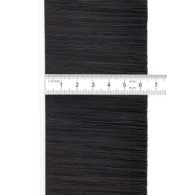 EB-1212 Щетка полосовая линейная 2500 мм (база 5) ворс высотой 65 мм PPL черный 0,25 уплотнительная промышленная для откатных ворот дверей уплотнитель от сквозняка, Высота ворса: 65, изображение 2