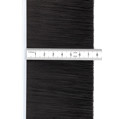EB-1124 Щетка полосовая линейная 2500 мм (база 5) ворс высотой 75 мм PPL черный 0,25 уплотнительная промышленная для откатных ворот дверей уплотнитель от сквозняка, Высота ворса: 75, изображение 2