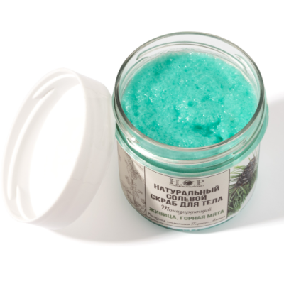 Скраб для тела солевой "ЖИВИЦА, ГОРНАЯ МЯТА" тонизирующий