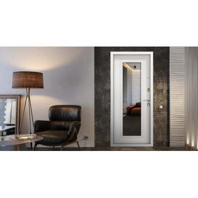 Входная стальная дверь АСД «Комфорт» с зеркалом для квартиры, Размер блока: 880х2050, Сторона открывания: левая (петли слева), изображение 9