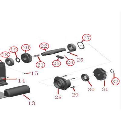 ASL.105/2000 выходной вал с червячным колесом и узлом разблокировки для откатного привода An-motors, изображение 4