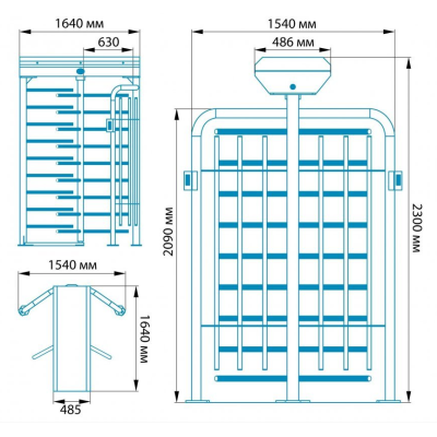 Полноростовой роторный турникет Блокпост РСТ 700, изображение 5