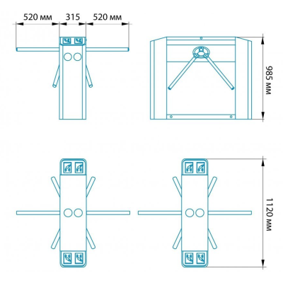 Тумбовый турникет-трипод ТМБ 1200, изображение 7
