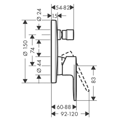 Смеситель для ванны Vernis Blend Hansgrohe 71466670, матовый черный, изображение 2