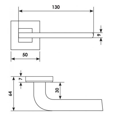 Ручка дверная Morelli LUXURY (SPUTNIK/СПУТНИК) SQ CSA Матовый хром, изображение 3