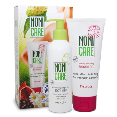 Косметический набор для тела - Увлажняющий крем 200 мл + Гель для душа гранат 200 мл NONICARE, изображение 2