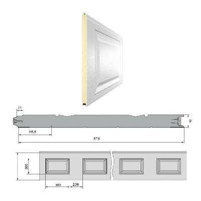DoorHan 3F230/S00-8014/9003: панель 575 мм Нфиленка230/Нстукко коричневый (RAL8014)/белая (RAL9003), Цвет: коричневый, изображение 3