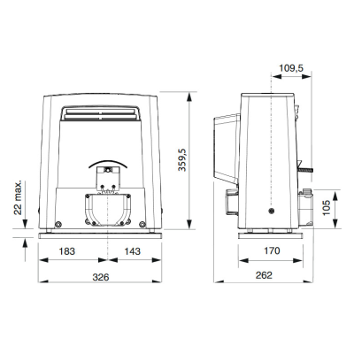BKS22AGS (801MS-0100) привод 230 В для откатных ворот. Встроенный блок управления ZBKN., изображение 9
