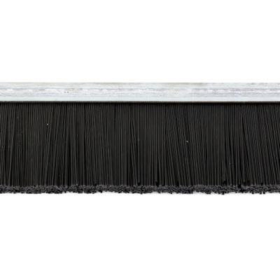 EB-1167 Щетка полосовая линейная 2500 мм (база 8) ворс высотой 42 мм PPL черный 0,50 уплотнительная промышленная для откатных ворот дверей уплотнитель от сквозняка, Высота ворса: 42, Цвет: черный, изображение 3