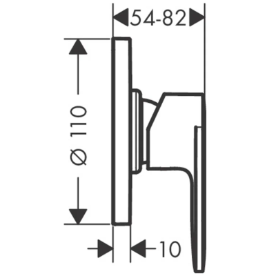 Смеситель для душа однорычажный HANSGROHE Vernis Blend внешнего монтажа, матовый чёрный (71649670), изображение 2
