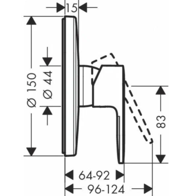 Смеситель для душа Vernis Blend Hansgrohe 71667000, хром, изображение 2