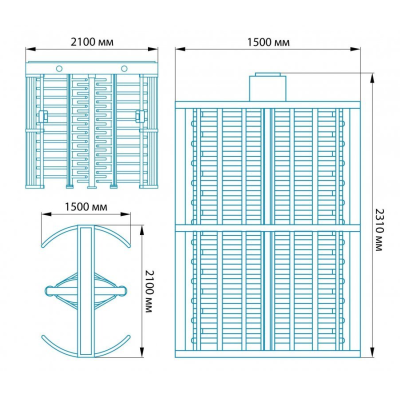 Полноростовой турникет БЛОКПОСТ РСТ 1200, изображение 7