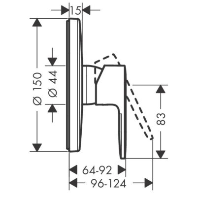 Смеситель для душа Vernis Blend Hansgrohe 71667670, матовый черный, изображение 2