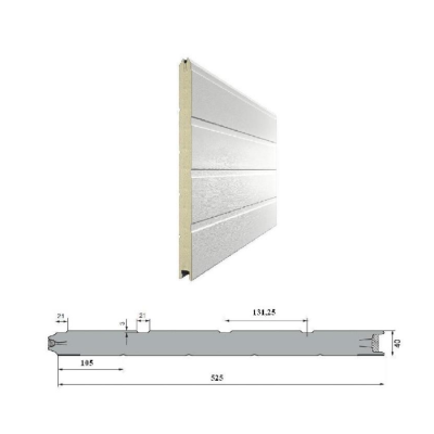 Панель 525мм Ндерево Доска/Нстукко Коричневый (RAL8014)/Белый (RAL9003), 15D11/S00-8014/9003, Поверхность: стальной лист, Цвет: коричневый, изображение 3