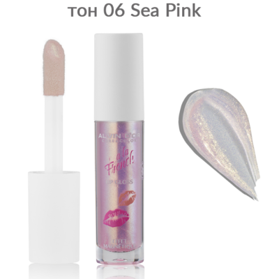 ALVIN D’OR Блеск для губ Effet Magnetique A LA FRENCH, тон 06 Sea Pink, 4.5 мл, Цвет: Sea Pink, изображение 2