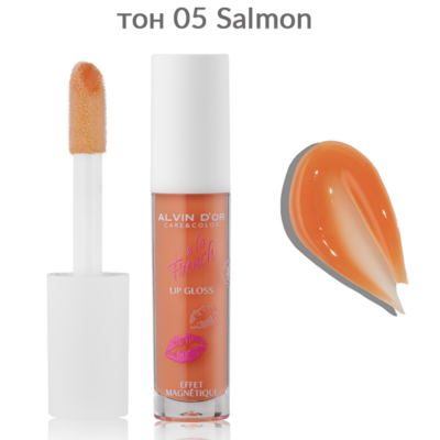 ALVIN D’OR Блеск для губ Effet Magnetique A LA FRENCH, тон 05 Salmon, 4.5 мл, Цвет: salmon, изображение 2