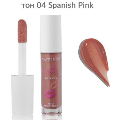 ALVIN D’OR Блеск для губ Effet Magnetique A LA FRENCH, тон 04 Spanish Pink, 4.5 мл, Цвет: Spanish Pink, изображение 2